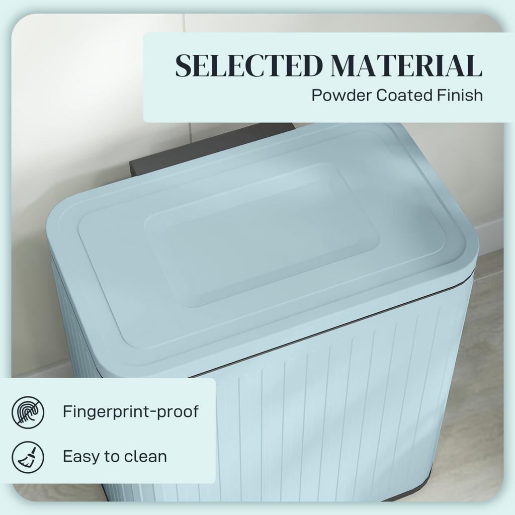HOMCOM 2 x 20L Double Rubbish Bin, Pedal Bin with Soft-Close Lid, Light Green