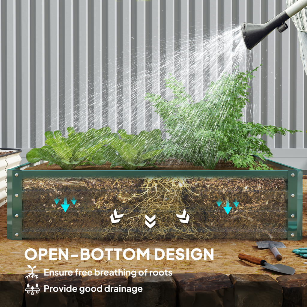 Raised Garden Bed Gardner Frame Outdoor Planter Kit Flower Vegetables Green
