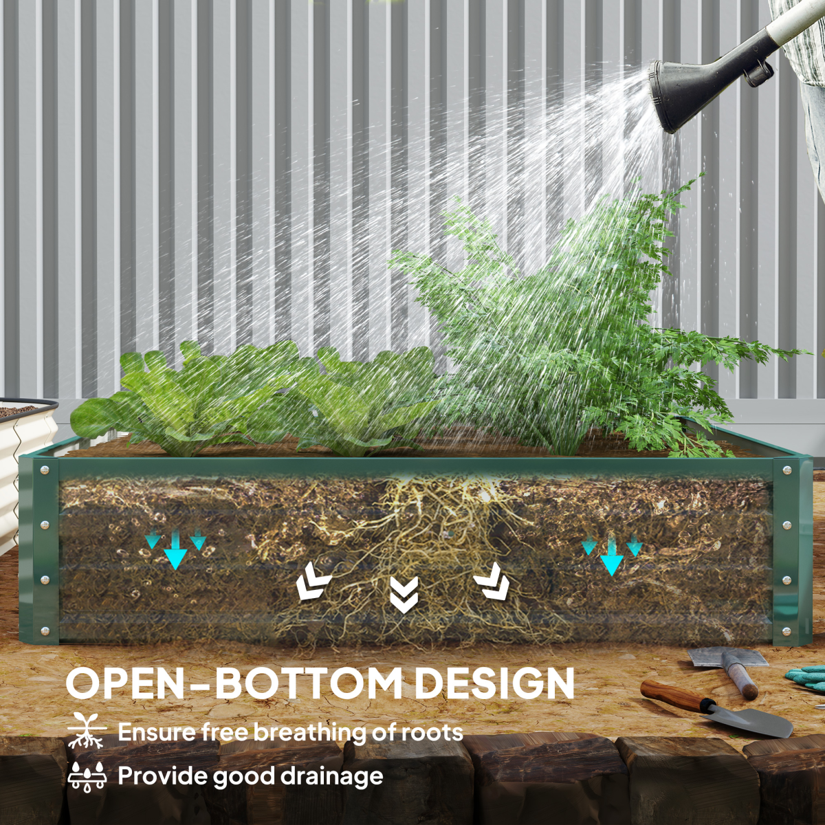 Raised Garden Bed Gardner Frame Outdoor Planter Kit Flower Vegetables Green
