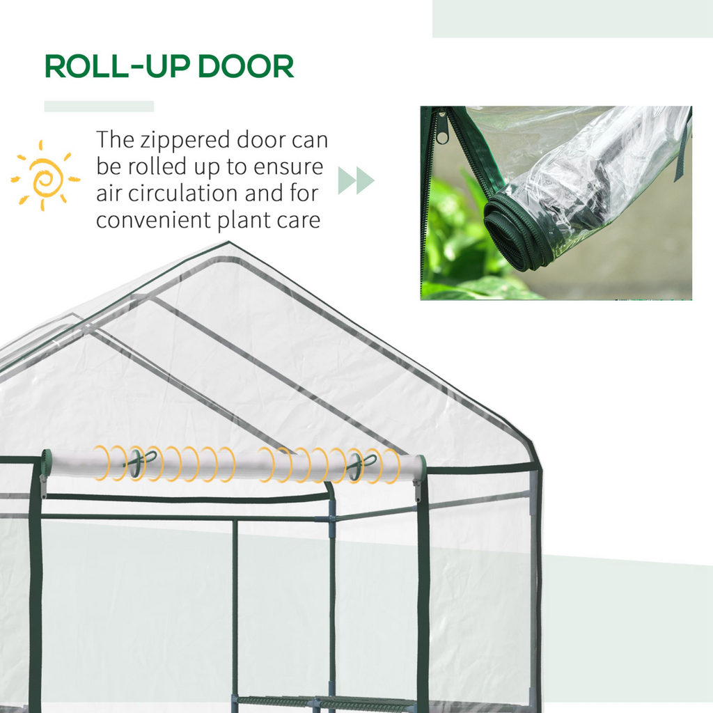 Steel Frame Greenhouse Steel Frame, 2 Shelves