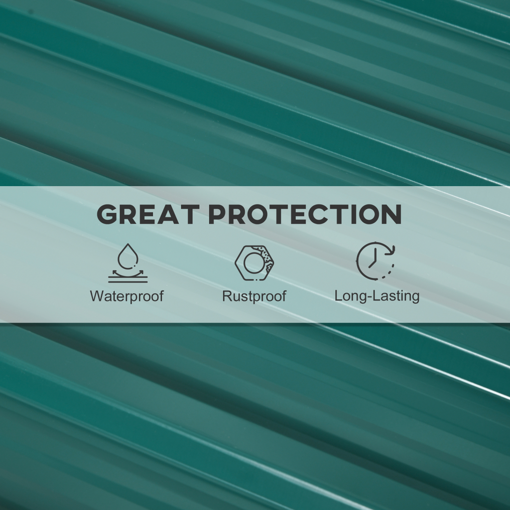 Outsunny Pack of 12 Metal Roofing Sheets for Greenhouse and Shed, Green
