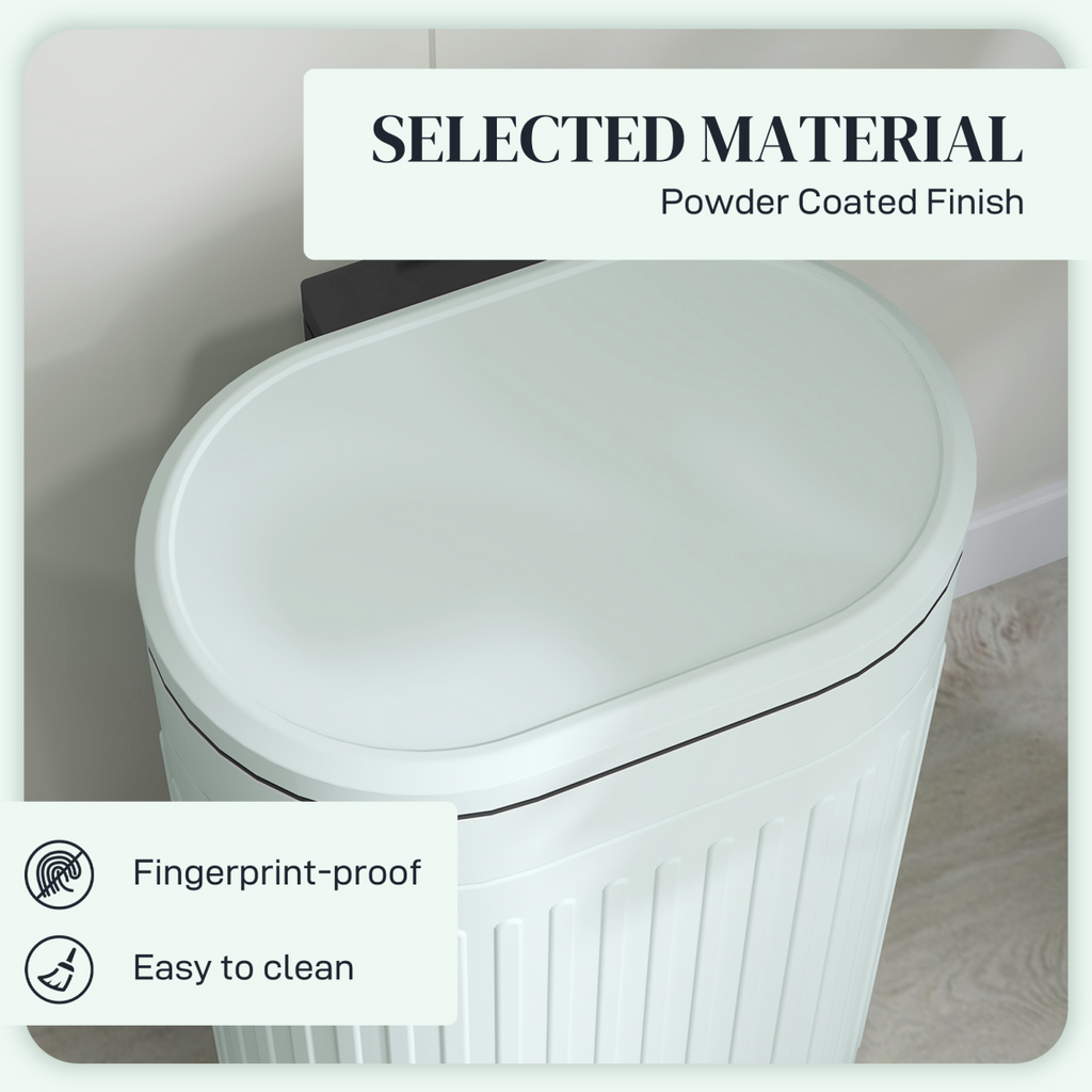 HOMCOM 30L Pedal Bin, Metal Kitchen Bin with Soft-close Lid, Light Green