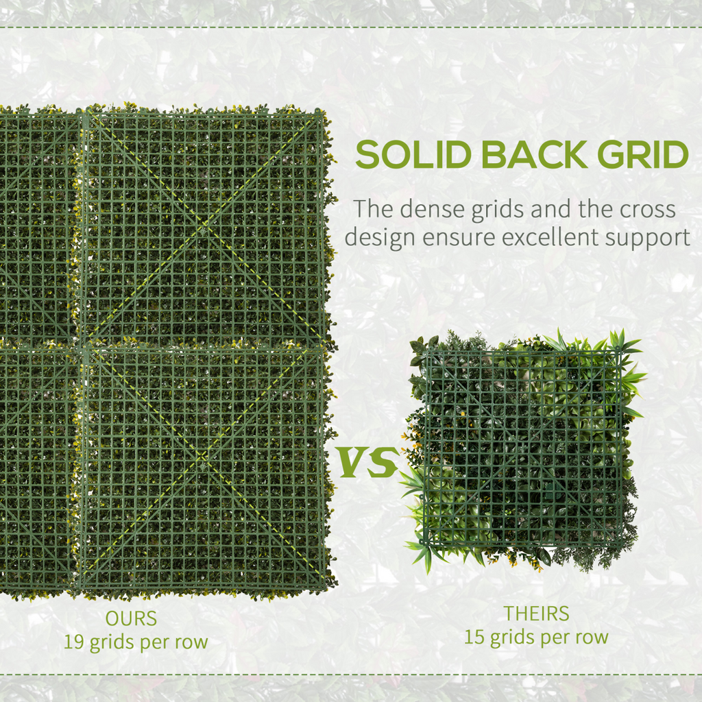 12PCS Artificial Boxwood Wall Panels 20" x 20" Grass Screen Milan Grass
