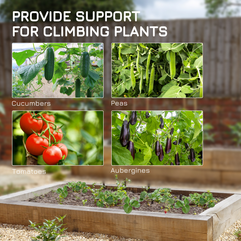 Outsunny A-Frame Trellis Plant Support for Vegetables, Flowers, Fruit