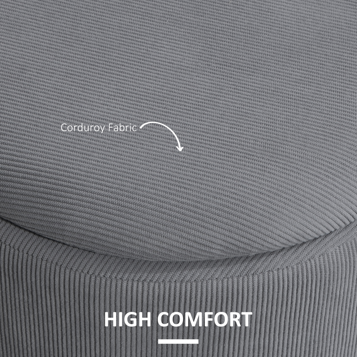 HOMCOM Fabric Storage Ottoman with Removable Lid, Set of 2, Light Grey
