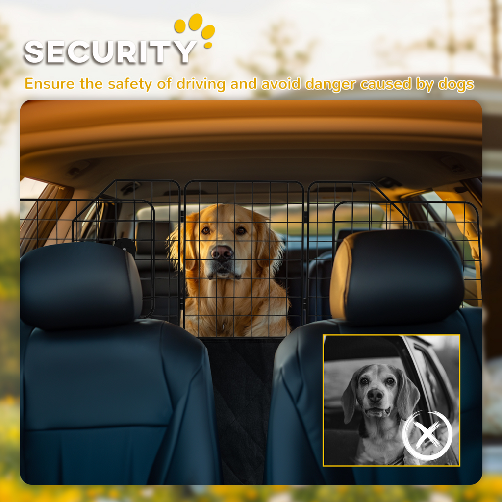 PawHut Dog Guard for SUVs, Vehicles, Vans, Car Barrier with Adjustable Width