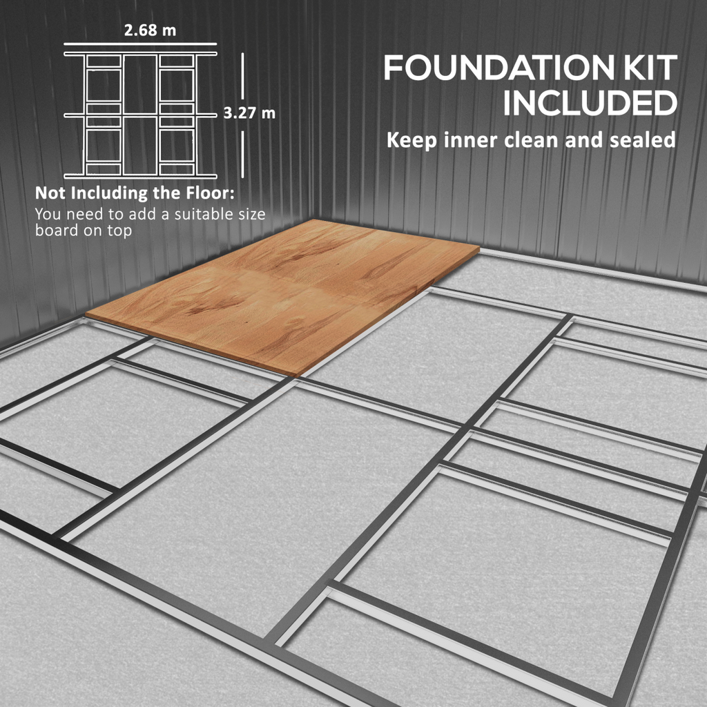 13ft x 11ft Metal StorageFoundation Vent Doors Light Brown