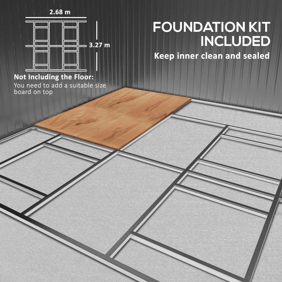 13ft x 11ft Metal StorageFoundation Vent Doors Light Brown