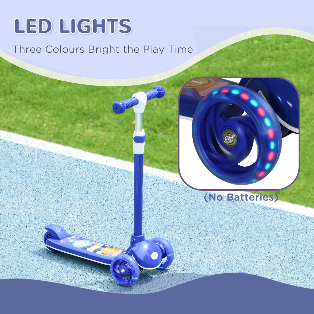 AIYAPLAY Kids 3 Wheel Scooter for 2-6 Years Old with Adjustable Height, Blue