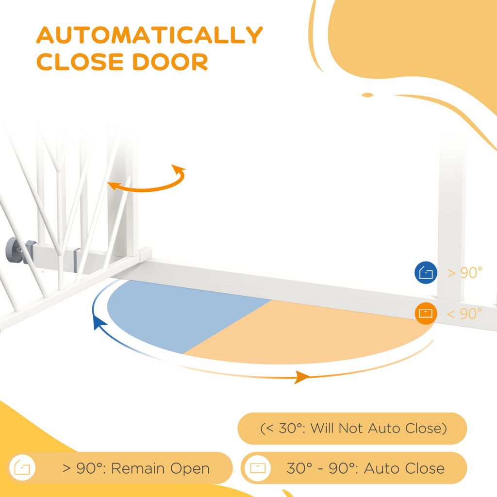 Pressure Fit Safety Gate with Auto Closing Door, Double Locking, 74-100cm Openings