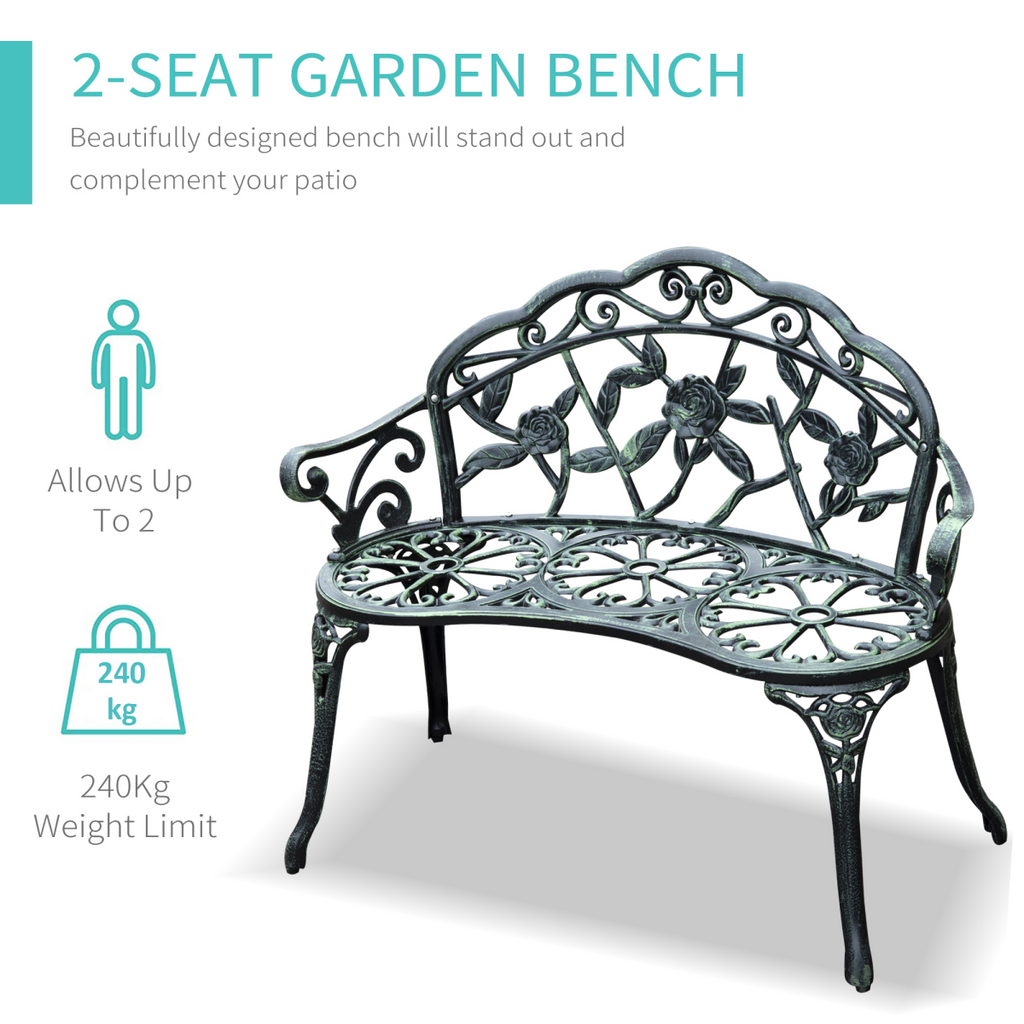 Cast Aluminum Garden Bench Patio Chair