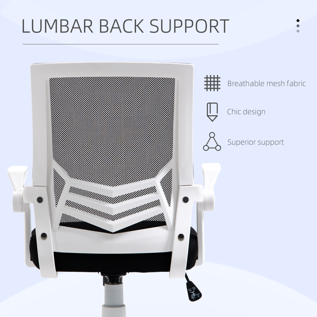 Vinsetto Mesh Swivel Office Chair Task Computer Chair with Lumbar Support, Black