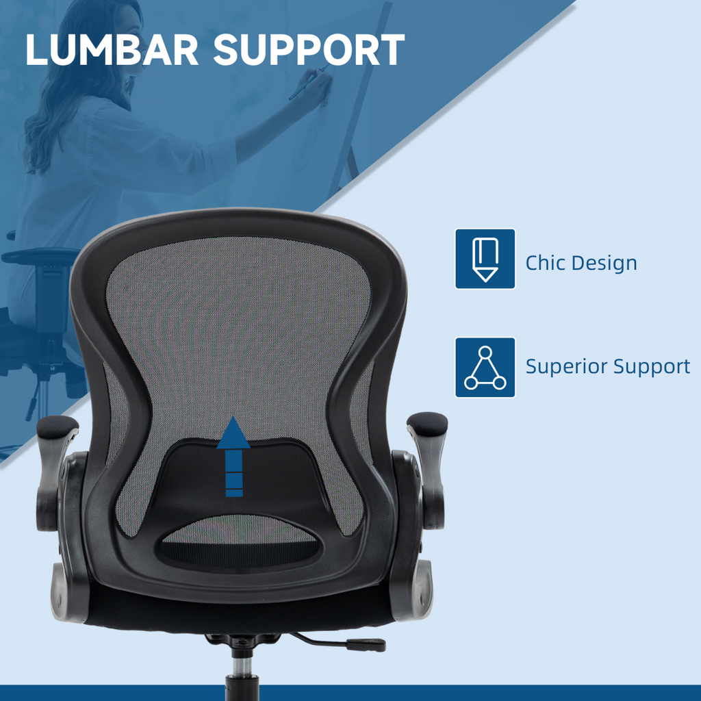 Vinsetto Draughtsman Chair Tall Office Chair with Adjustable Footrest Ring Black