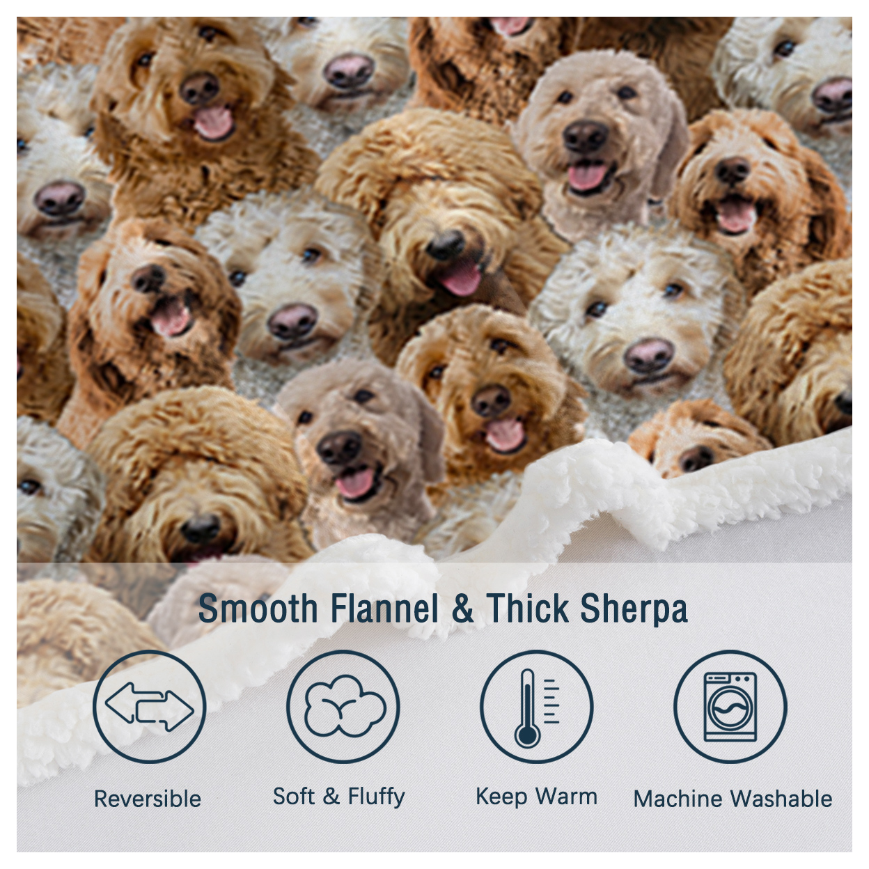 Cockapoos Fleece Blanket Fuzzy Dogs Blanket for Kids Adults Cute Puppy Cockapoos (150x200cm)