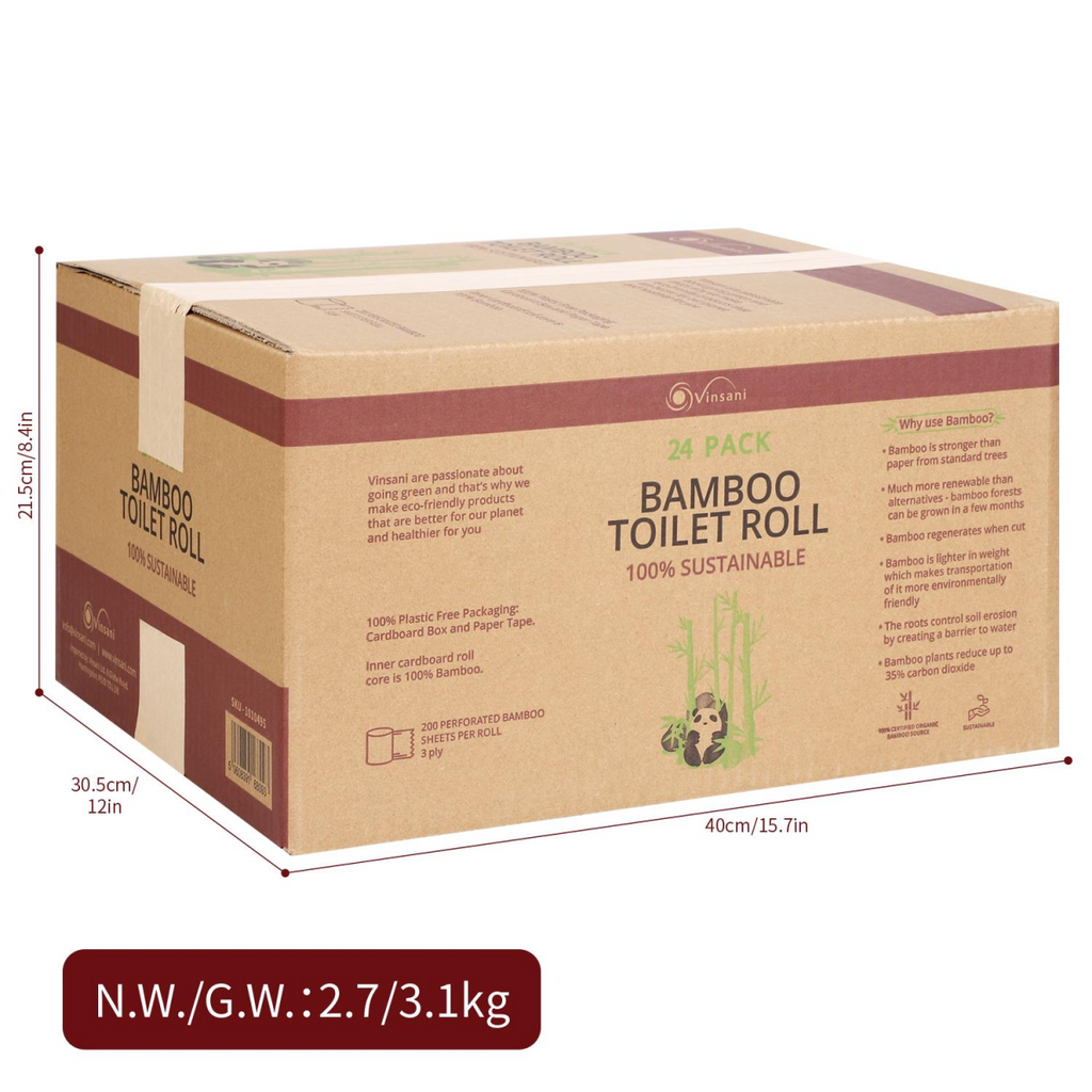 Vinsani Bamboo Toilet Roll 24 Pack