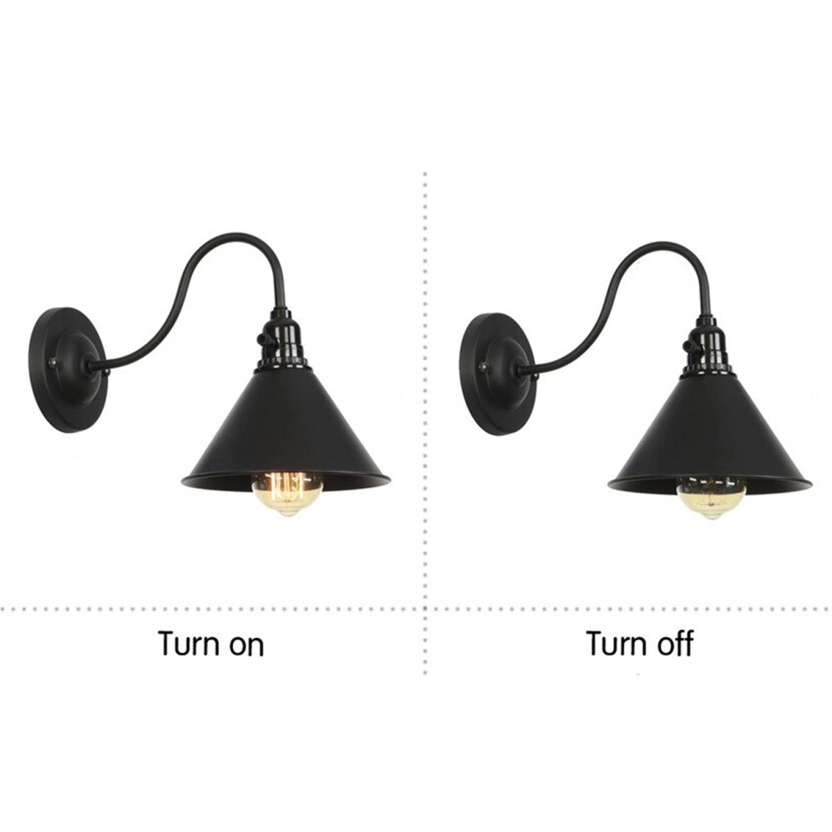 Black Cone Wall Light~2673