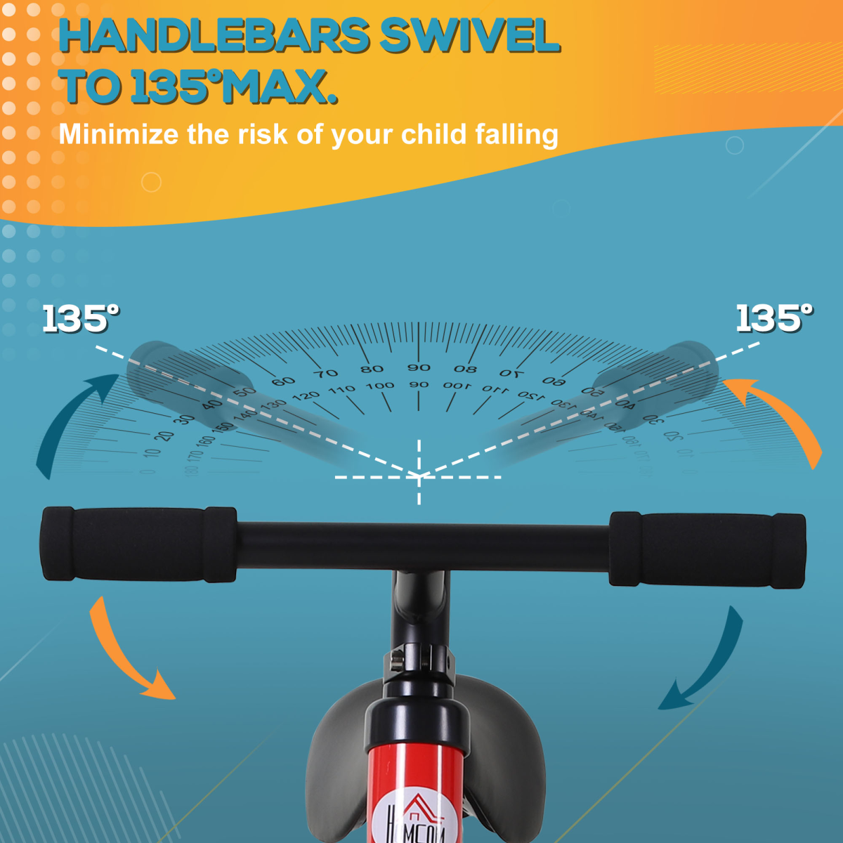 Kids Balance Training Bike Toy with Stabilizers For Child 2-5 Years Red HOMCOM