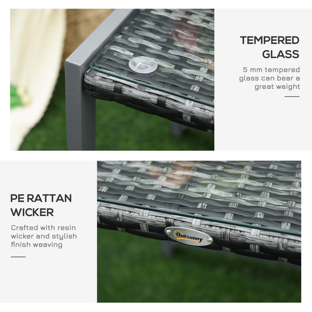 Rattan End Table Side Coffee Desk Outdoor Patio Garden Furniture