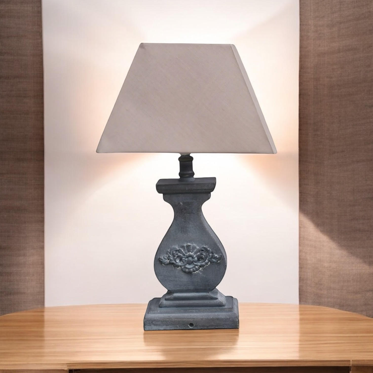 Modern Tall Wooden Washed Table Lamp