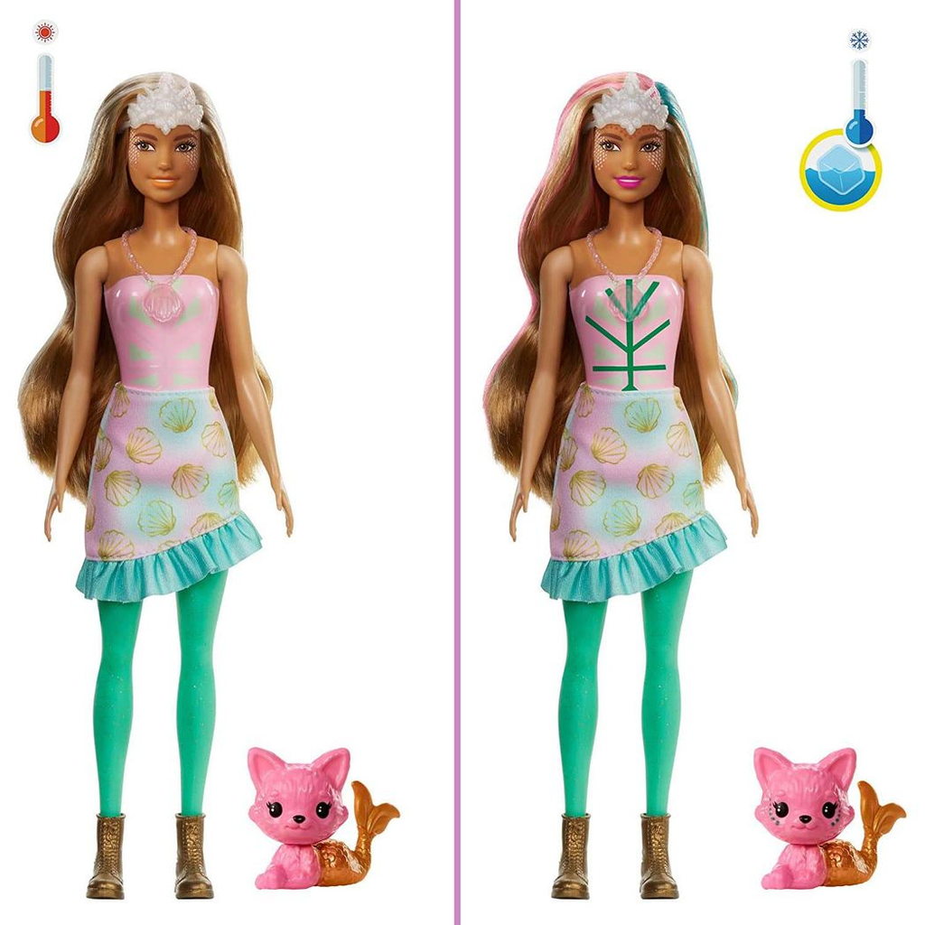 Barbie Doll Colour Reveal Peel Mermaid 25 Accessories Toy Gift For KIds GXV93