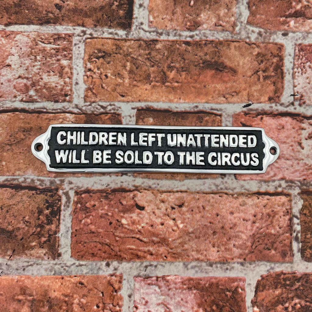 Children Circus Aluminium Cast Iron Door Sign Gift Wall Decor Sign 25cm