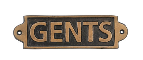 Gents Toilet Wall Sign 12x6cm for Birthday Gift, Home & Office Decor