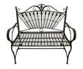 111cm Blue/Gold Metal Bench