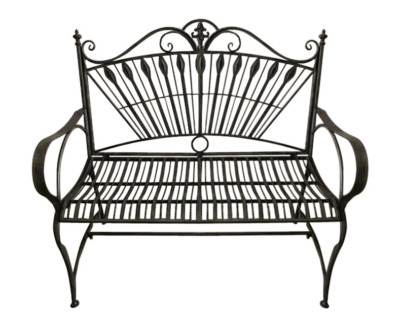 111cm Blue/Gold Metal Bench