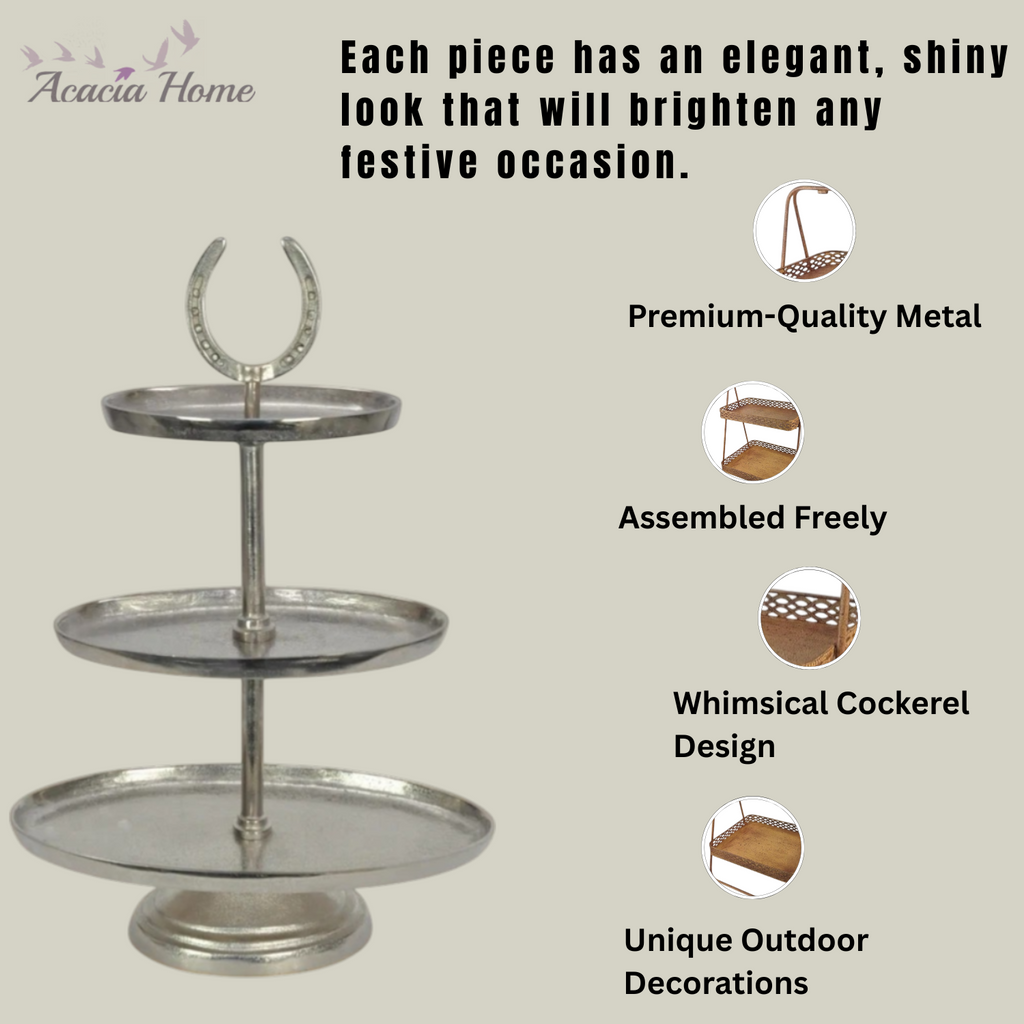AcaciaHome Horseshoe 3 Tier Dessert Stand