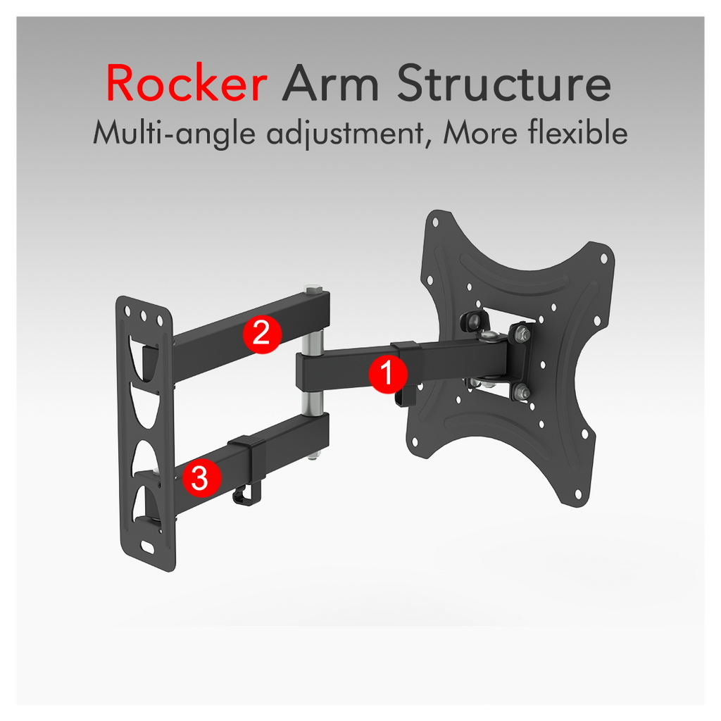 LEADZM 26-50" Adjustable Wall Mount Bracket Rotatable TV Stand TMX200 with Spirit Level