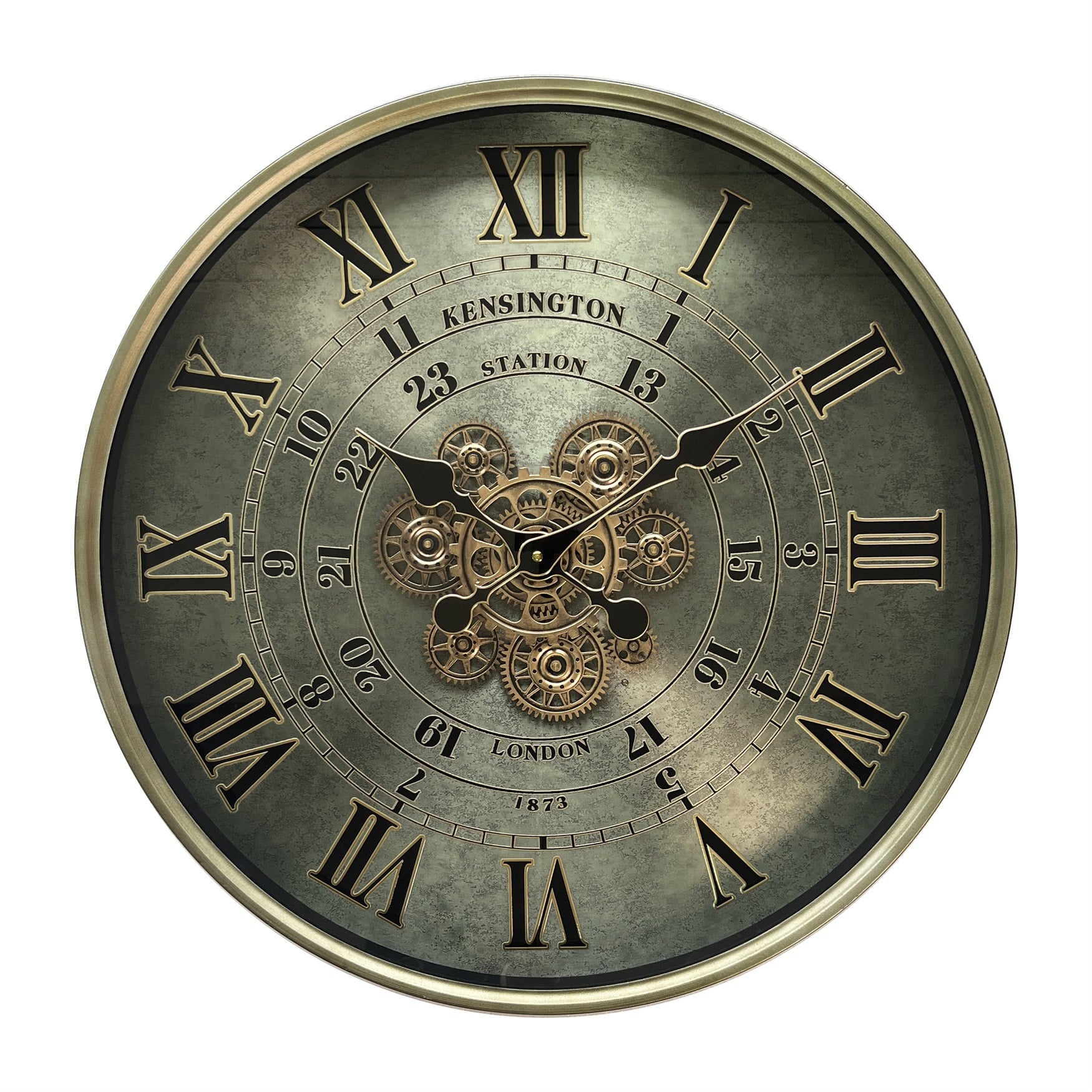 AcaciaHome Durable Gear Wall Clock with Moving Gears
