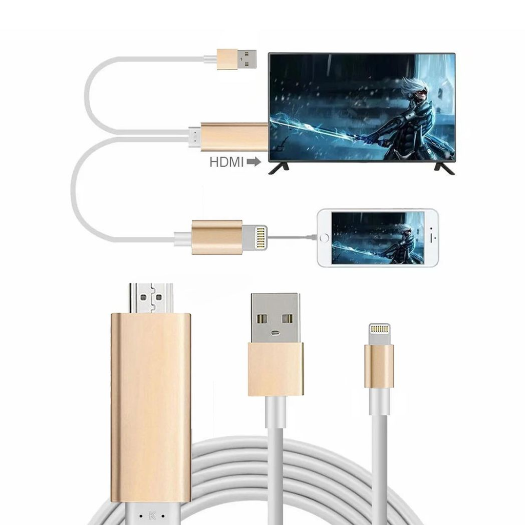 Aquarius Full HD Support HDMI Connector Cable for Phone/Pad Gold