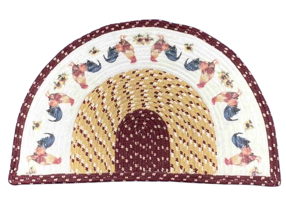 Rooster Half-Moon Braided Rug