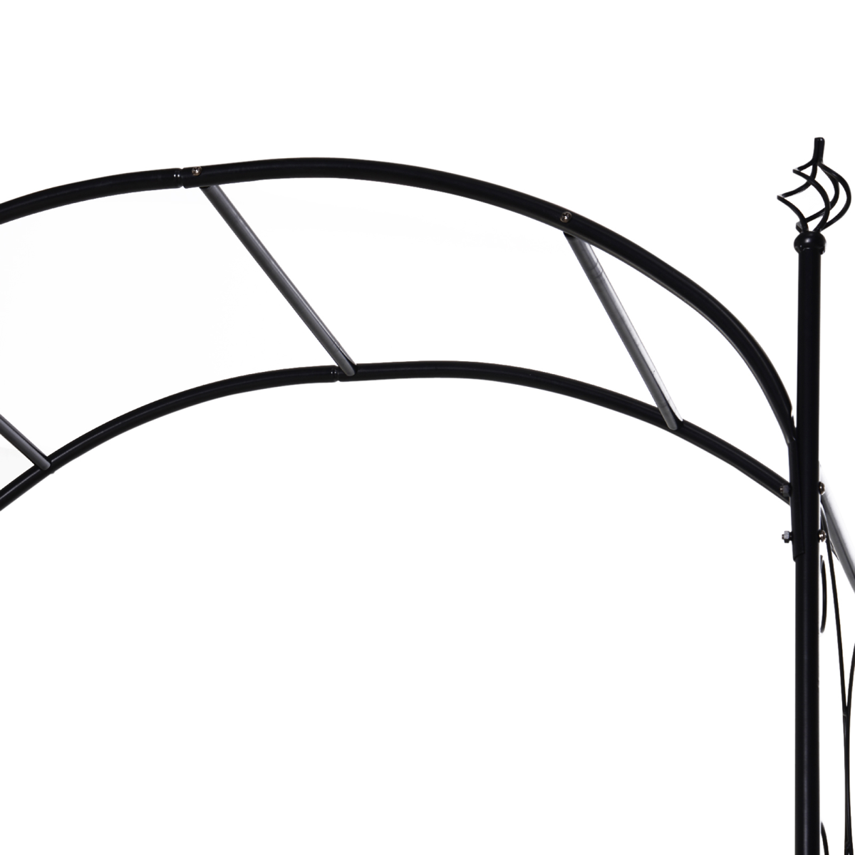 Metal Decorative Backyard Arch Gate Garden Arbor for Climbing Plants Outsunny