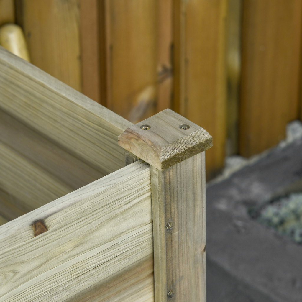 Raised Garden Bed with Legs and Storage Shelf, Elevated Wooden Planter Box,
