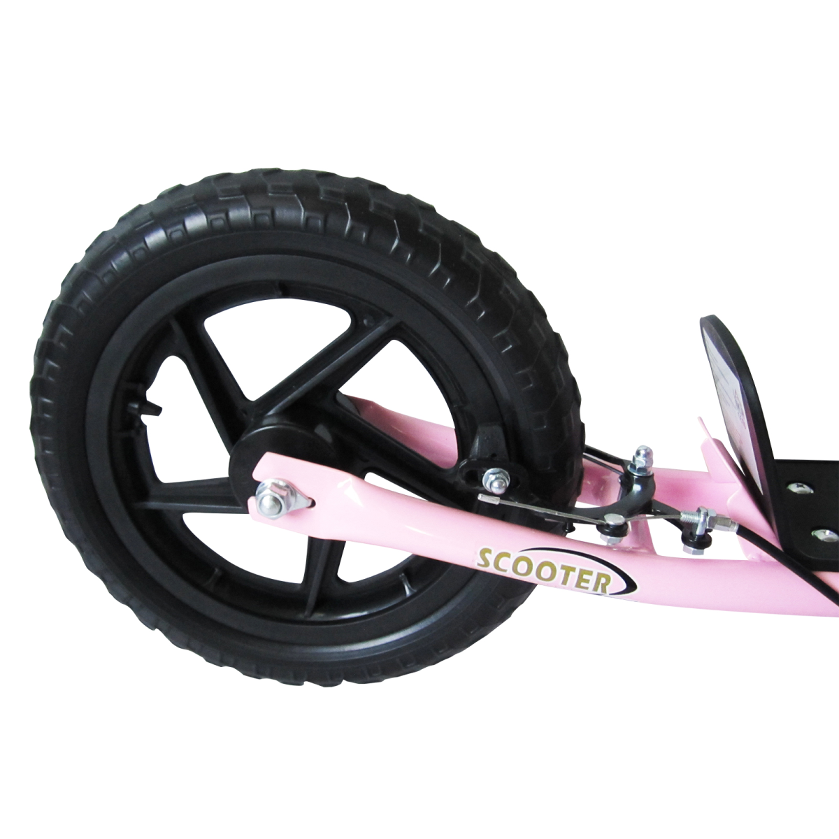 Push Scooter Teen Kids Stunt Bike Ride On with 12" EVA Tyres, Pink HOMCOM