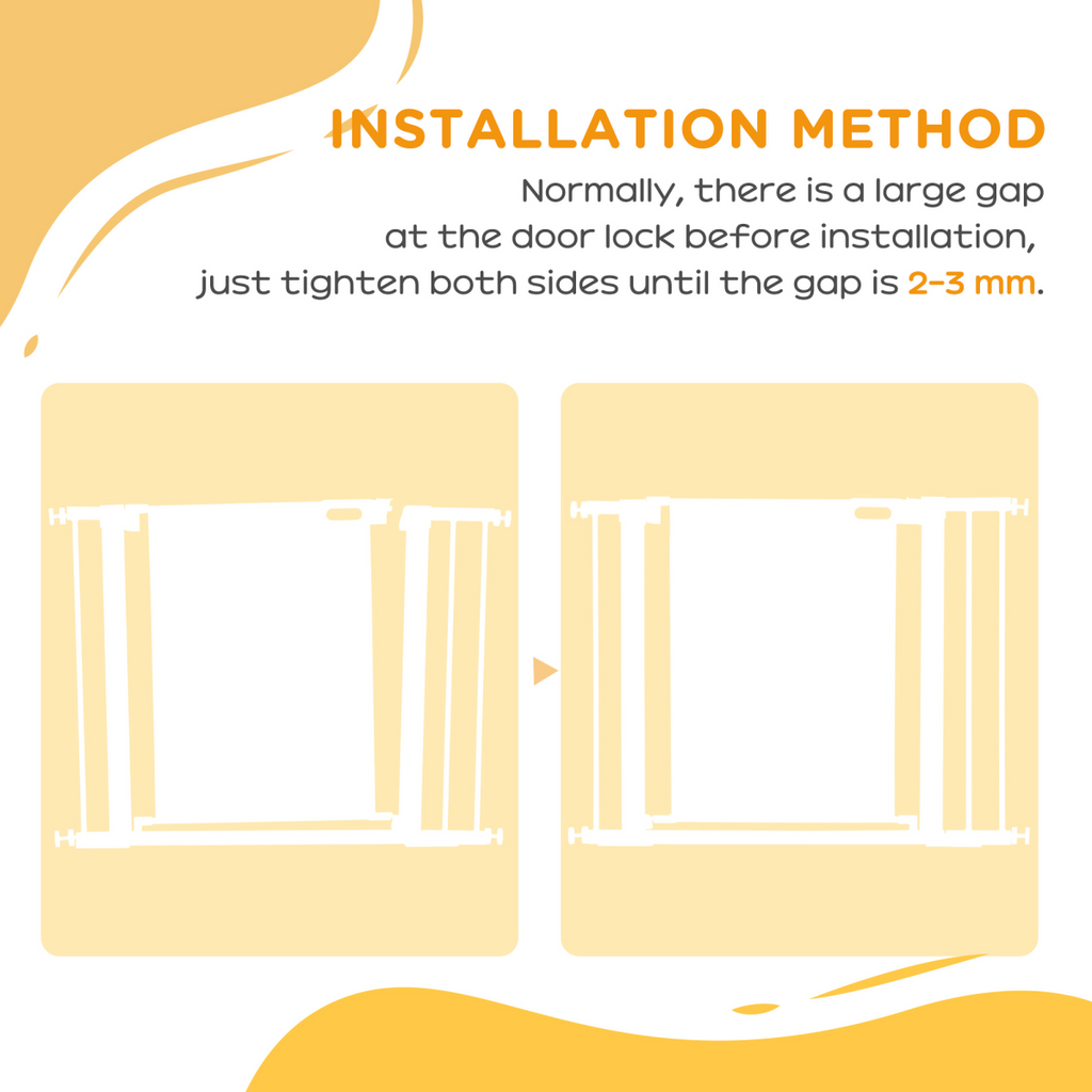 Pressure Fit Safety Gate for Doors Dog Gate Auto Close, 75-103 cm Black PawHut