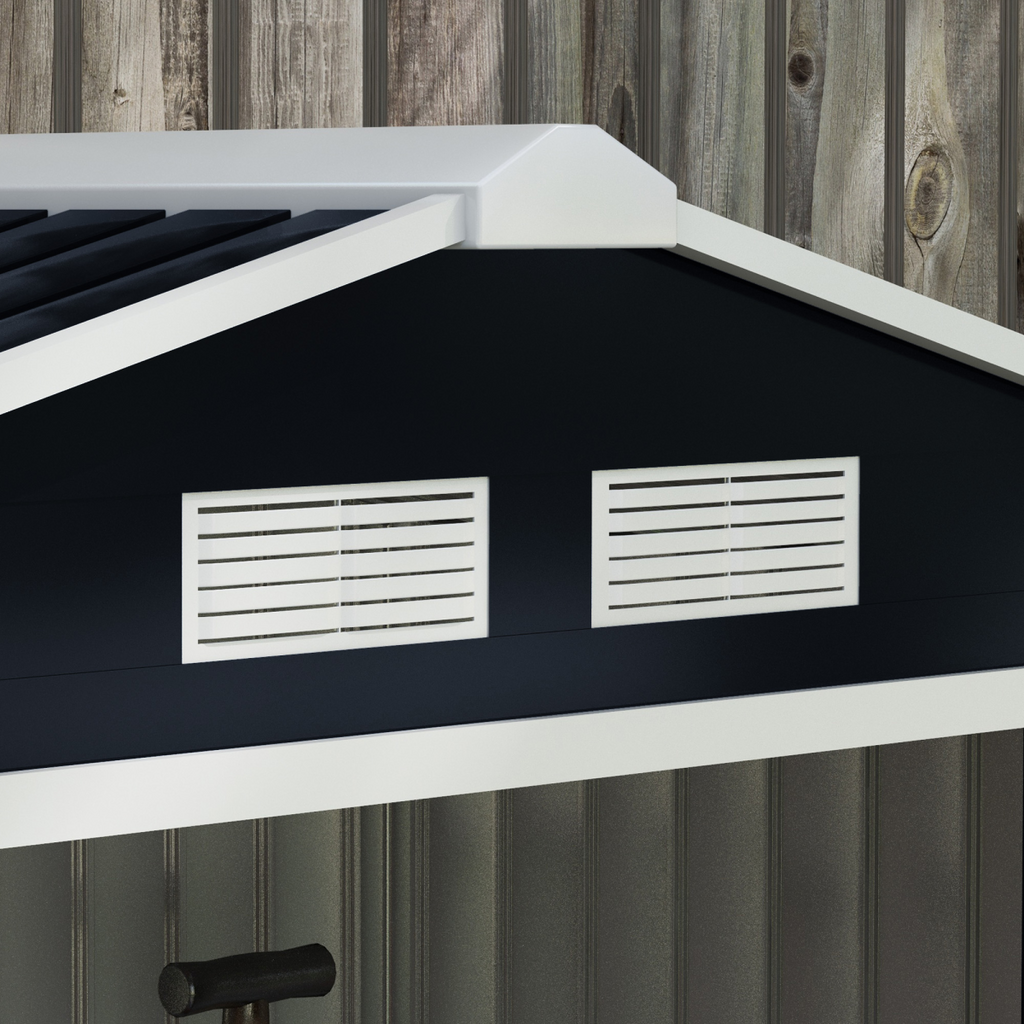 Lockable Garden Shed Large Patio Roofed Foundation 7ft x 4ft,Grey Vent