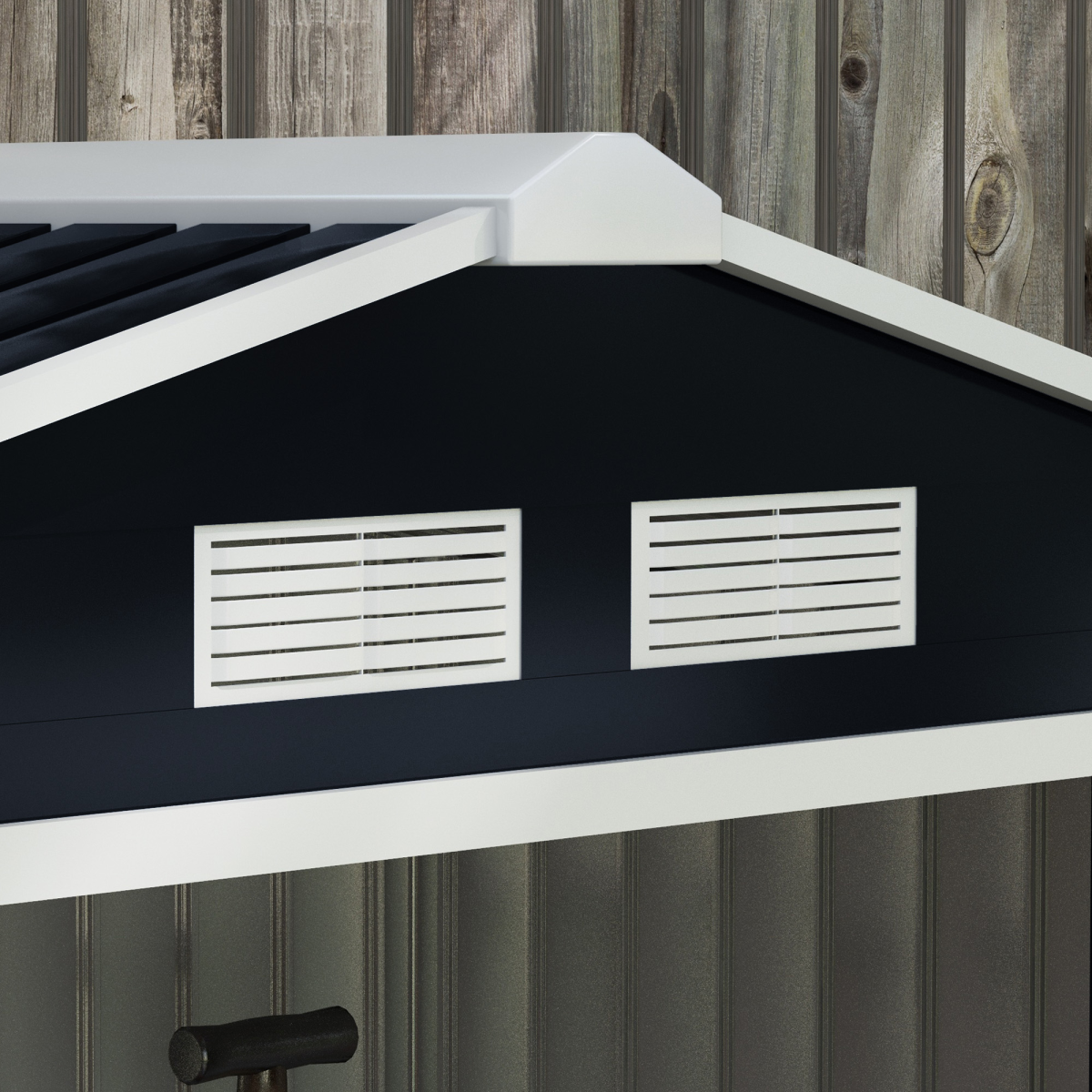 Lockable Garden Shed Large Patio Roofed Foundation 7ft x 4ft,Grey Vent
