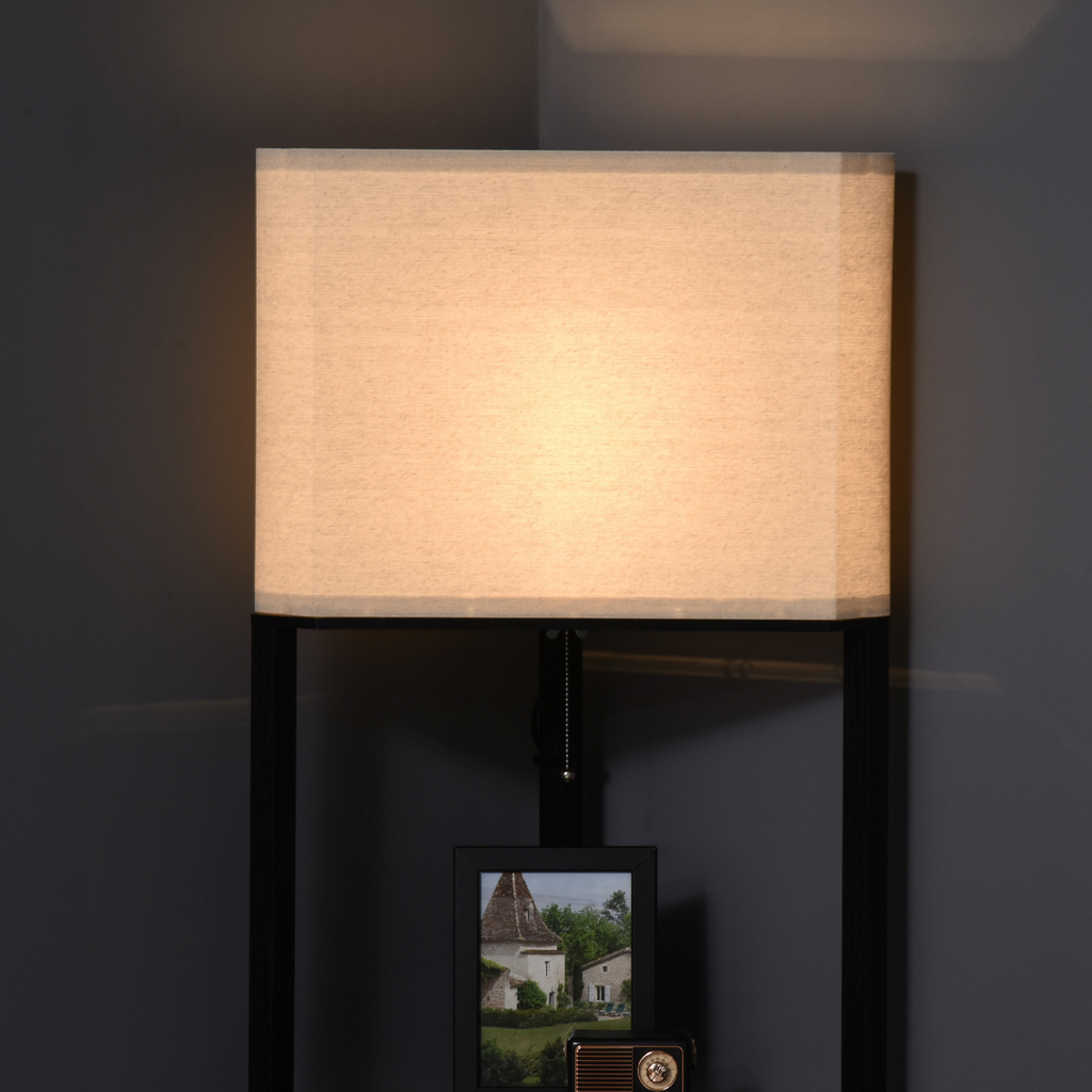 Corner Floor Lamp with Shelves, Modern Standing Lamps for Living Room Bedroom