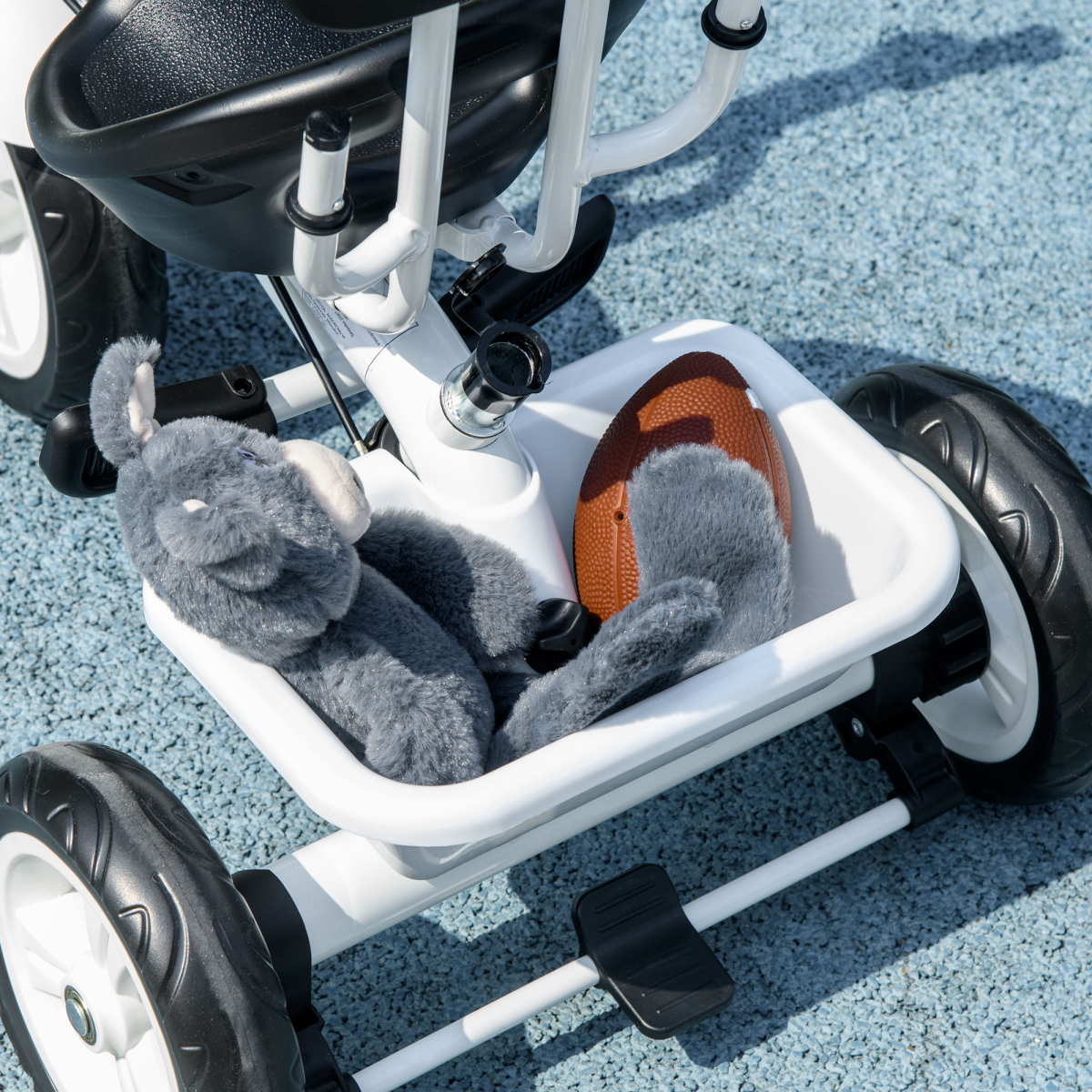HOMCOM 6 in 1 Kids Tricycle with Removable Handle for 1.5 year, White