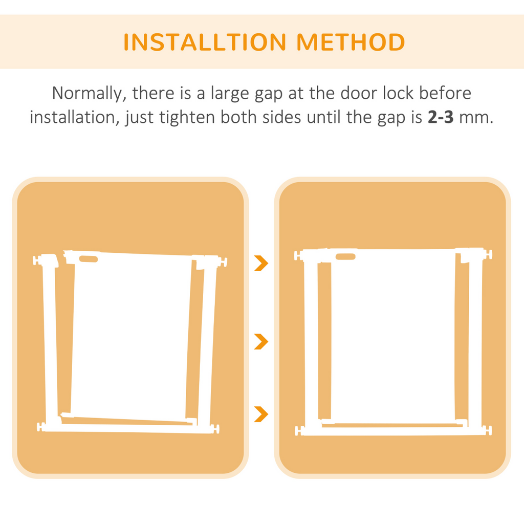 Pressure Fit Safety Gate for Stairs with Auto Close 75-82 cm - Black PawHut