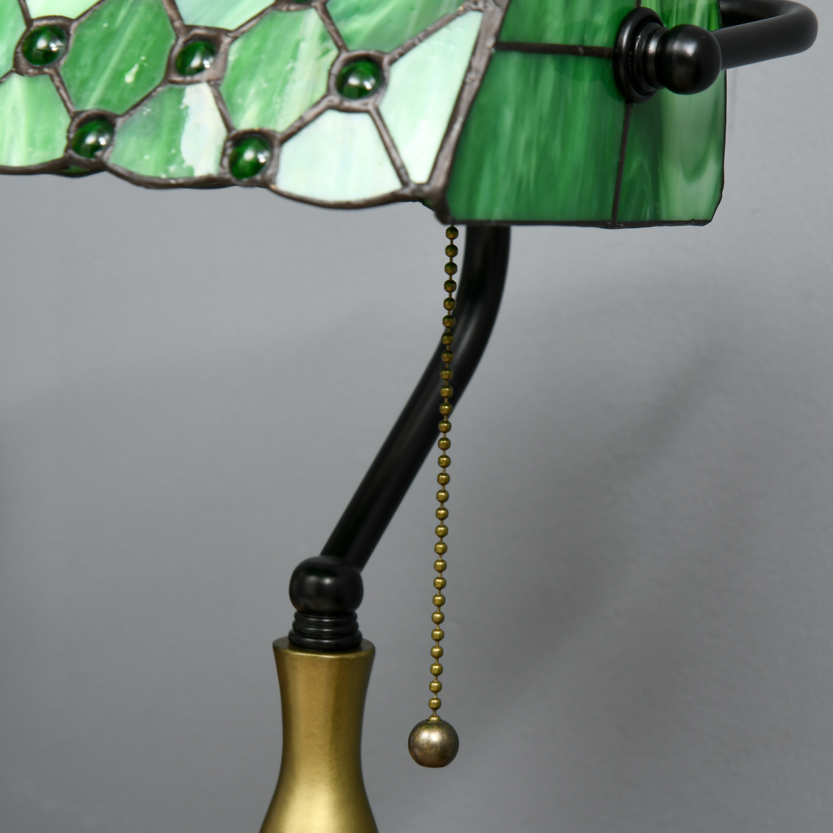 HOMCOM Stained Glass Table Lamp, for Bedroom Bedside, Bulb not Included