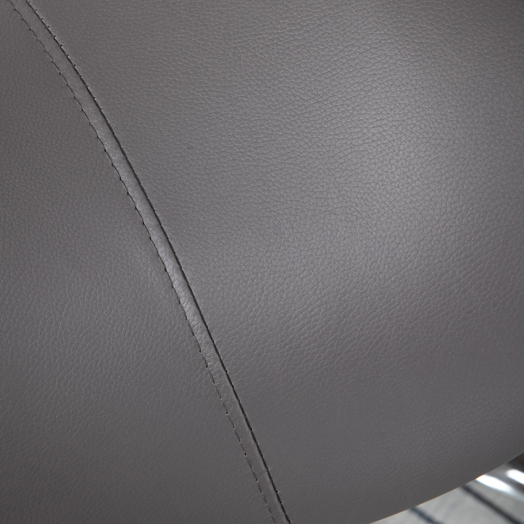 HOMCOM PU Leather Saddle Stool with Moulded Padded Seat Adjustable Height Grey
