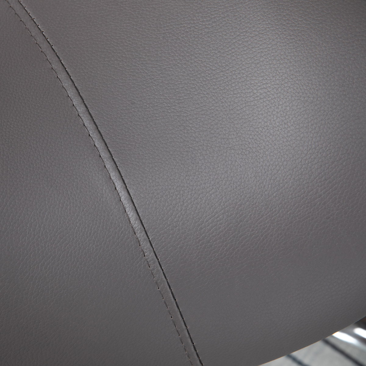 HOMCOM PU Leather Saddle Stool with Moulded Padded Seat Adjustable Height Grey