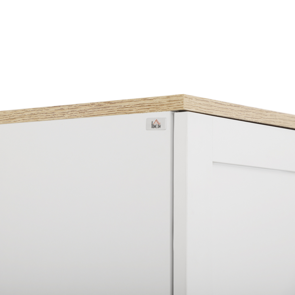 HOMCOM Modern Kitchen Cupboard Storage Cabinet with 4 Shelves, White