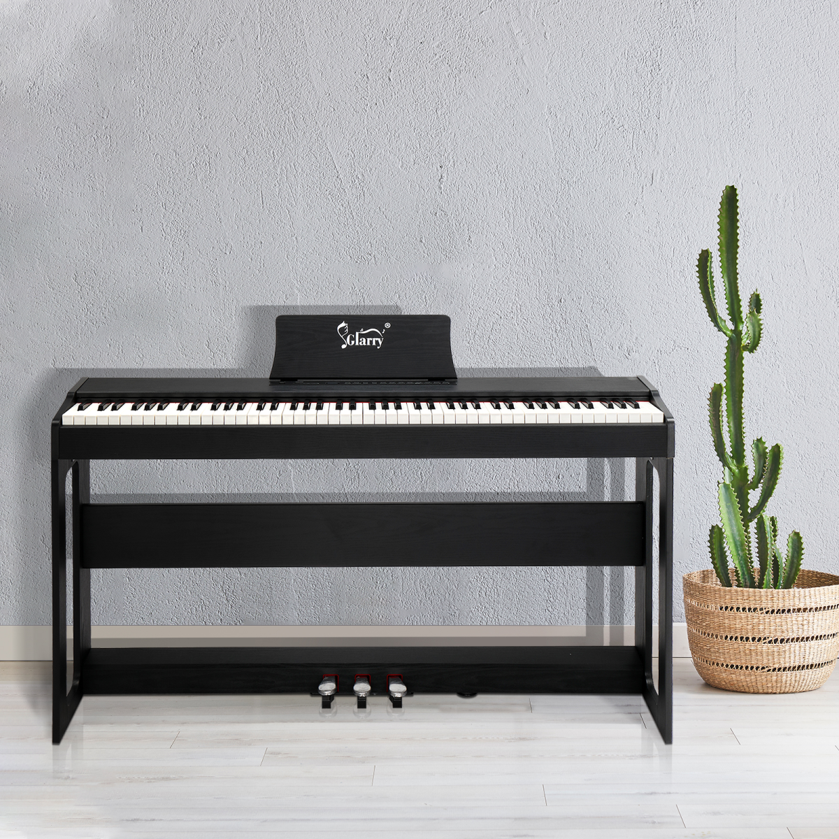 GDP-104 88 Keys Full Weighted Keyboards Digital Piano with Furniture Stand, Power Adapter, Triple Pedals, Headphone, for All Experience Levels Black【Same Model Code: 30505283】