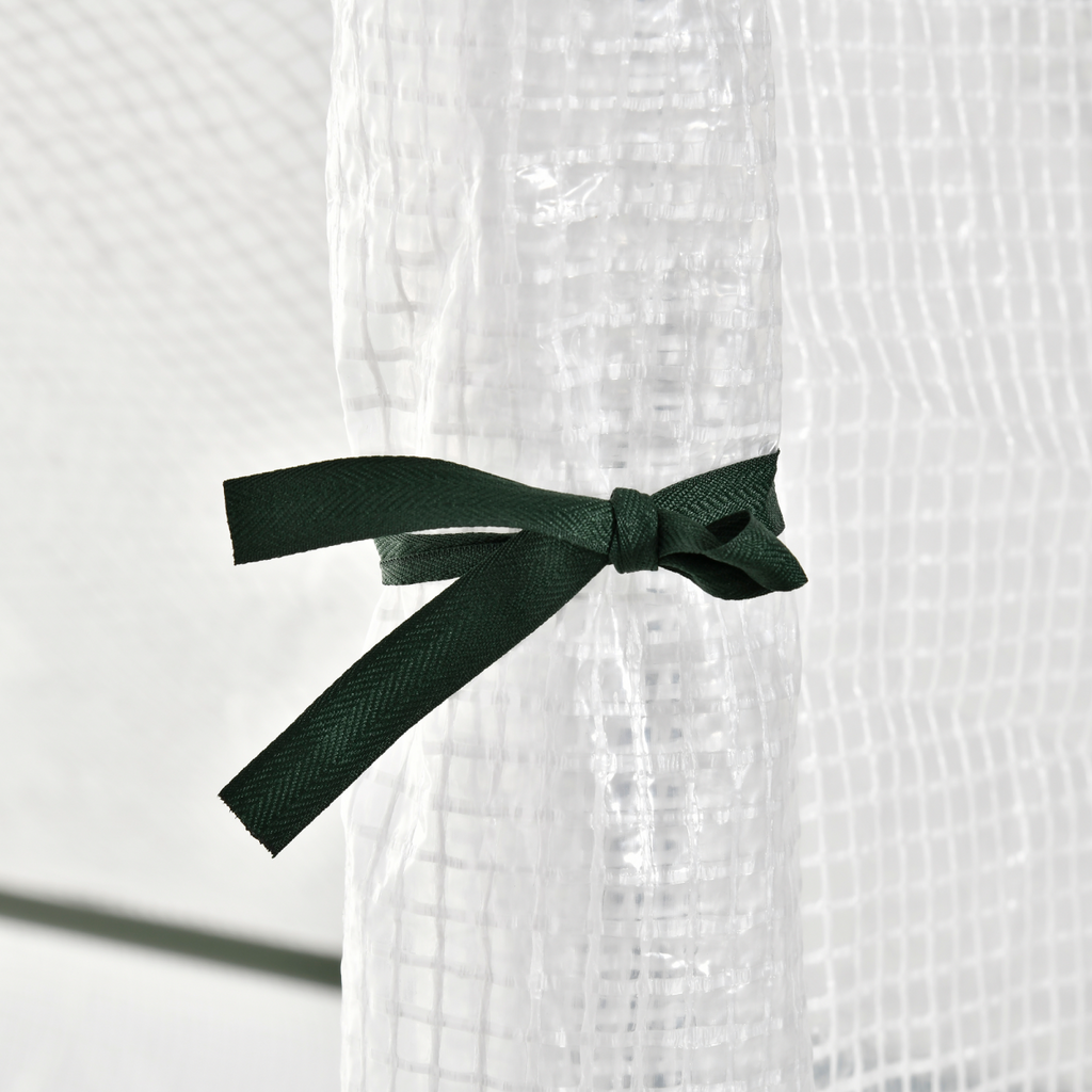 Walk-In Greenhouse Vegetable Plant Window Roll-Up 180 x 100 x 165cm, White