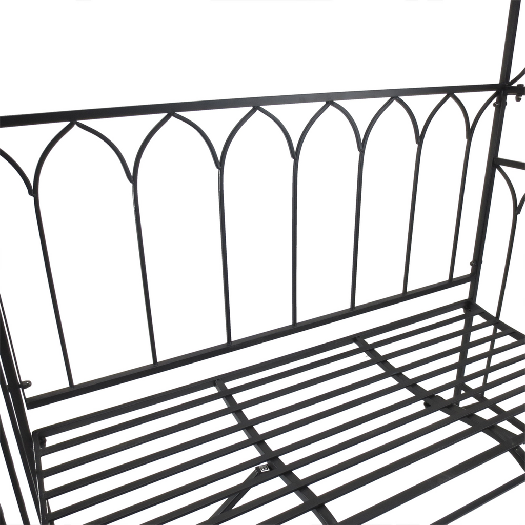 Garden Arbour Bench Plant Climbing Support Trellis Rose Vines Black Outsunny