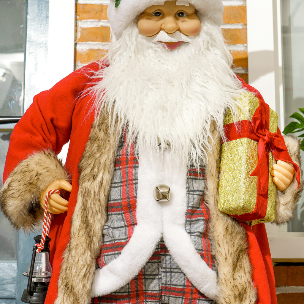 HOMCOM 141cm Animated Santa Claus with Sound Activated for Party Festival